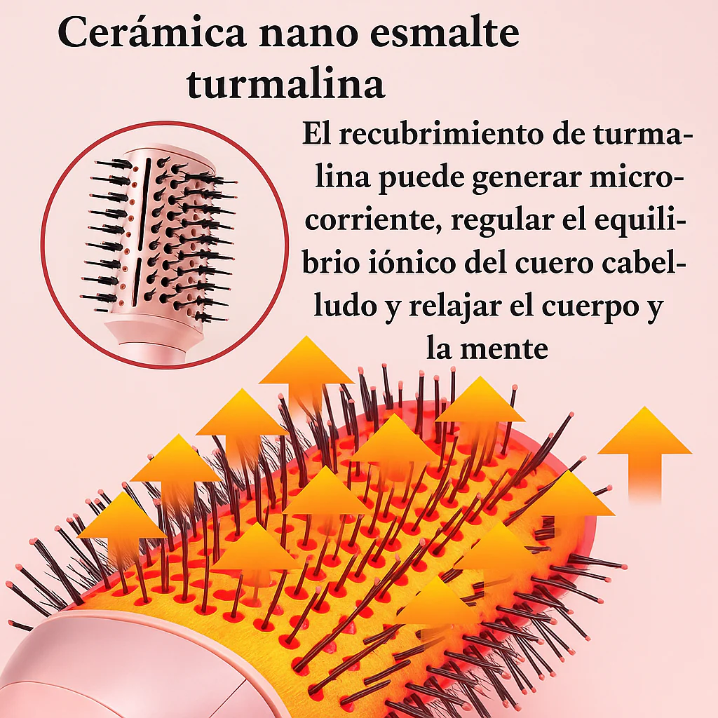 Cepillo Secador y Alisador BeautyHair 5 en 1 Bivolt Rose (¡Cabello liso y seco en menos de 10 minutos!) +REGALOS: Aceite Capilar y Sérum Anti Frizz - Image 5