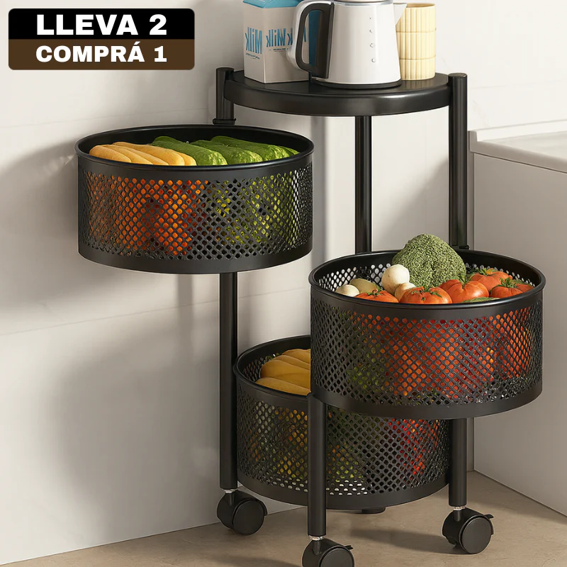 [Comprá 1 Llevá 2] Frutera Articulada de Acero Inoxidable Giratoria de 3/4/5 Niveles +REGALO: Kit de Utensilios de Cocina - Image 2