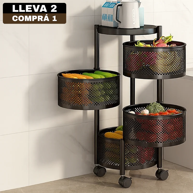 [Comprá 1 Llevá 2] Frutera Articulada de Acero Inoxidable Giratoria de 3/4/5 Niveles +REGALO: Kit de Utensilios de Cocina - Image 3