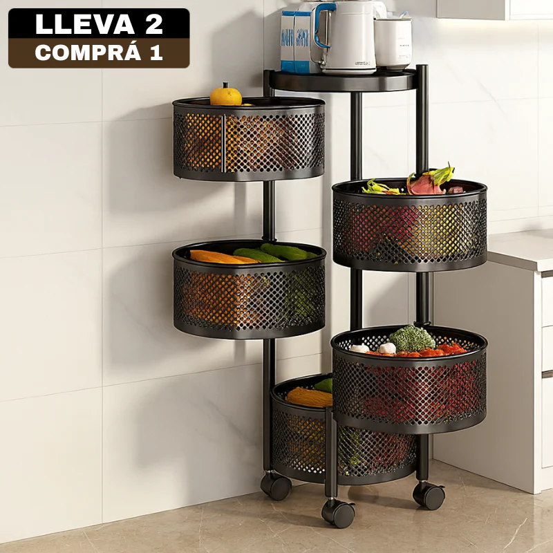 [Comprá 1 Llevá 2] Frutera Articulada de Acero Inoxidable Giratoria de 3/4/5 Niveles +REGALO: Kit de Utensilios de Cocina - Image 4
