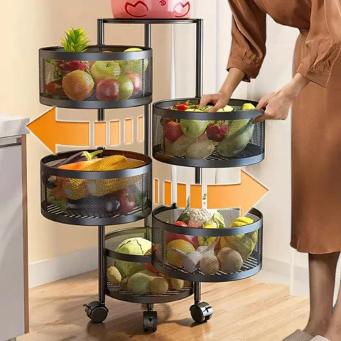[Comprá 1 Llevá 2] Frutera Articulada de Acero Inoxidable Giratoria de 3/4/5 Niveles +REGALO: Kit de Utensilios de Cocina - Image 7