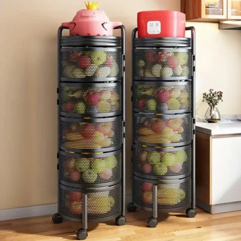 [Comprá 1 Llevá 2] Frutera Articulada de Acero Inoxidable Giratoria de 3/4/5 Niveles +REGALO: Kit de Utensilios de Cocina - Image 8