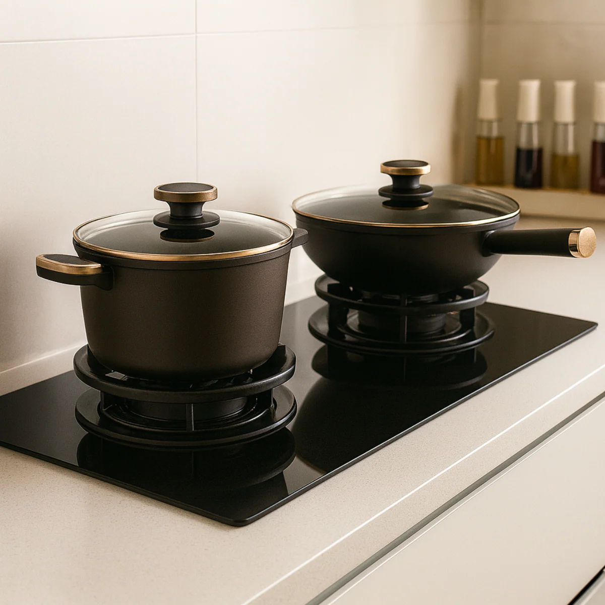 Conjunto Completo de 3 Ollas en Acero Inox Antideslizante con Mango de Madera +REGALO: Kit de Utensilios de Cocina - Image 3