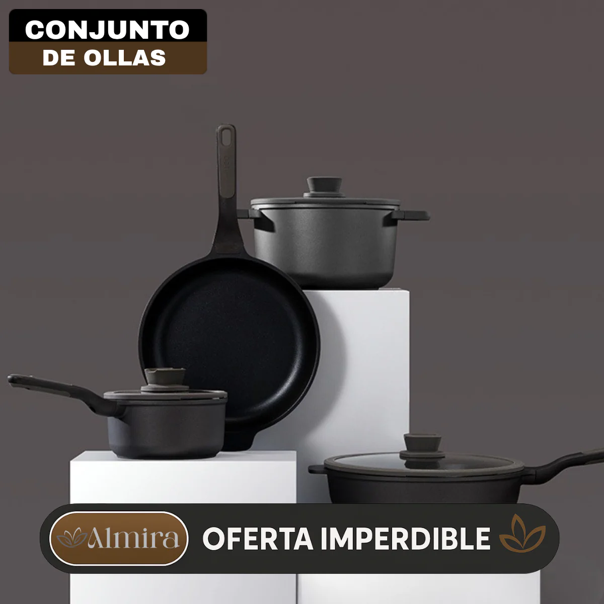 Conjunto Completo de Cocina con Triple Capa de Acero Inoxidable, Tapa de Vidrio y Tecnología Antiadherente - Image 4