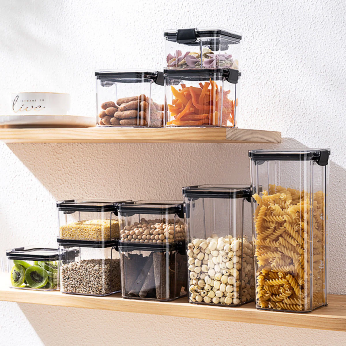 Conjunto de 10 Potes Organizadores Herméticos de Plástico con Tapa Selladora al Vacío - Image 4