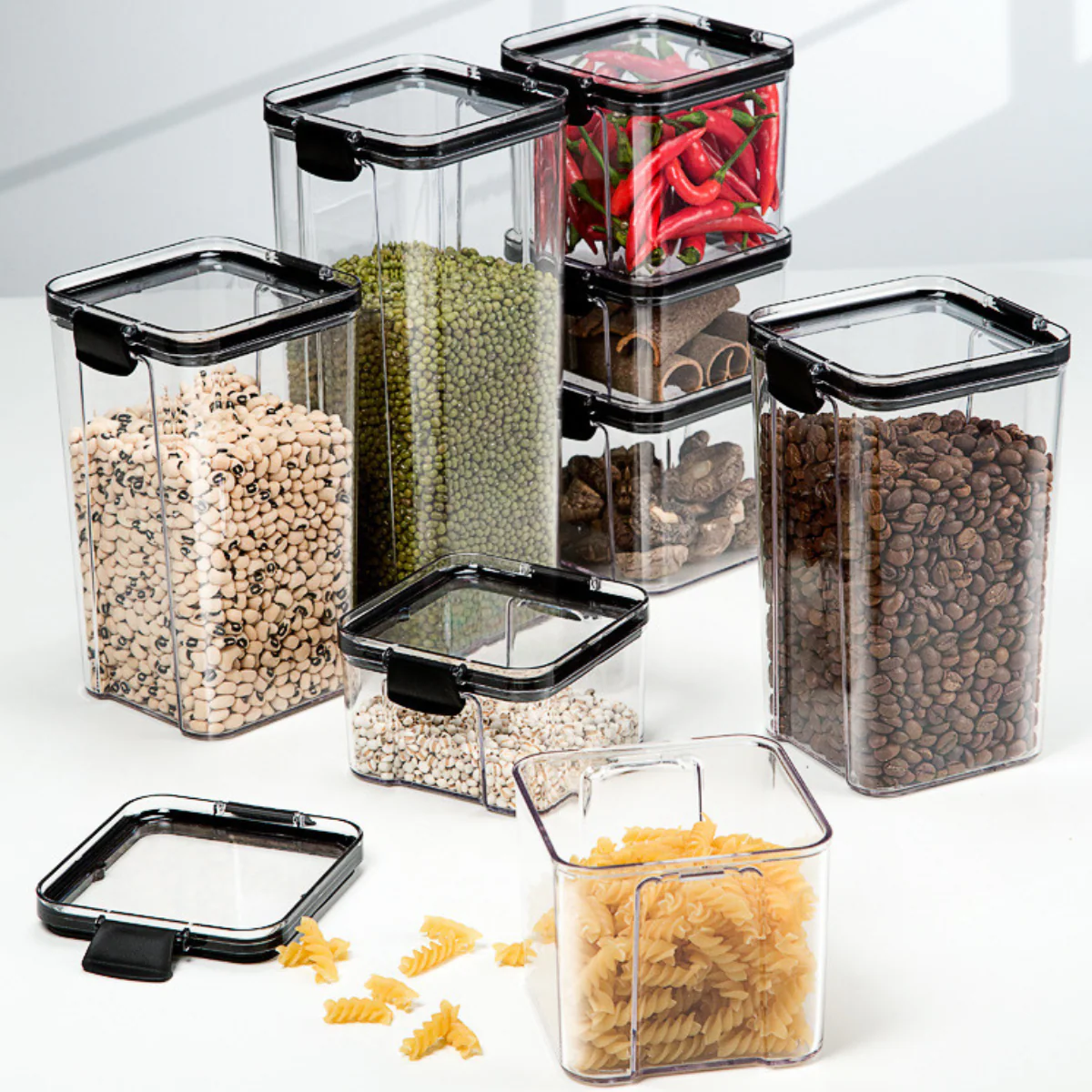 Conjunto de 10 Potes Organizadores Herméticos de Plástico con Tapa Selladora al Vacío - Image 6