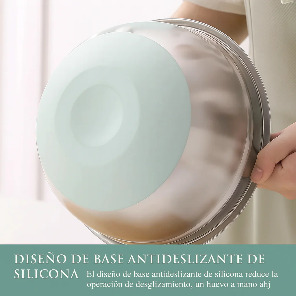 Conjunto de 6 Recipientes de Acero Inoxidable con Tapas de Silicona Multifuncionales + REGALO: Kit de Utensilios de Cocina - Image 4