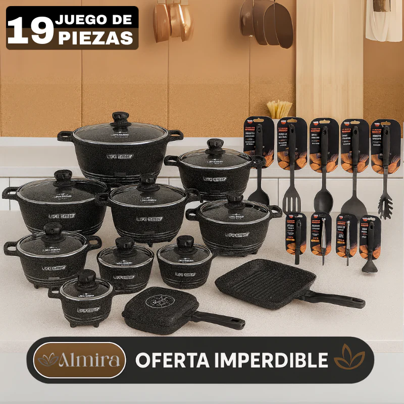 Conjunto de Ollas de Cerámica 19 Piezas Antiadherentes [ÚLTIMAS UNIDADES] - Image 2