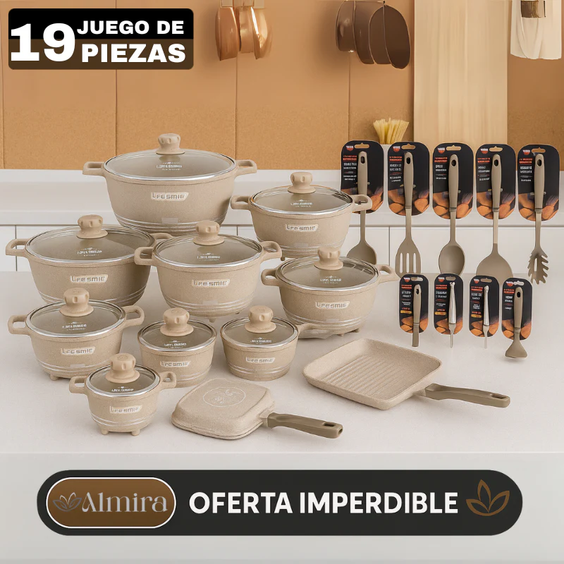 Conjunto de Ollas de Cerámica 19 Piezas Antiadherentes [ÚLTIMAS UNIDADES] - Image 3