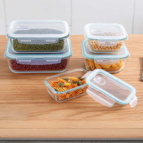 Conjunto de Recipientes Organizadores de Vidrio Templado con Tapa Antiderrame +REGALO: Porta Condimentos - Image 8