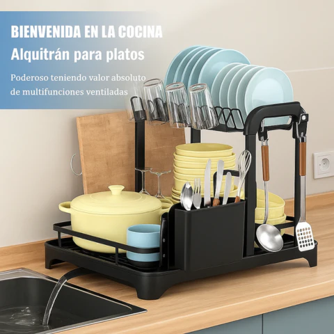 Escurridor 3 en 1 de Acero Inoxidable Multifuncional con Asas Plegables y Base Antideslizante + REGALO: Kit de Utensilios de Cocina - Image 5