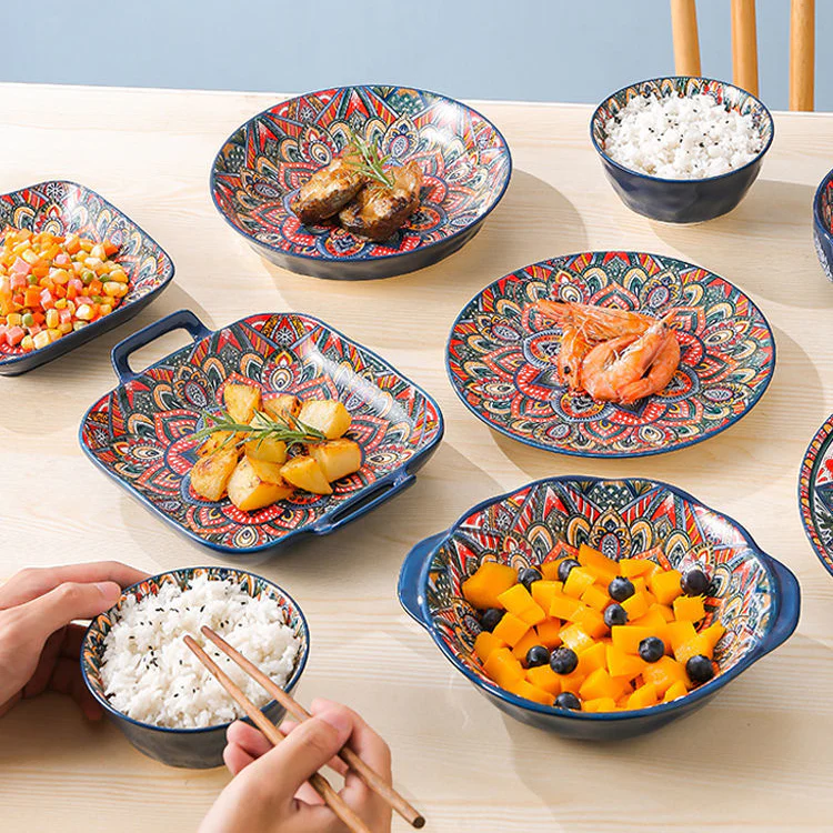 Juego de Comedor Completo de 14 Piezas en Cerámica con Estampa Elegante y Diseño Atemporal - Image 6
