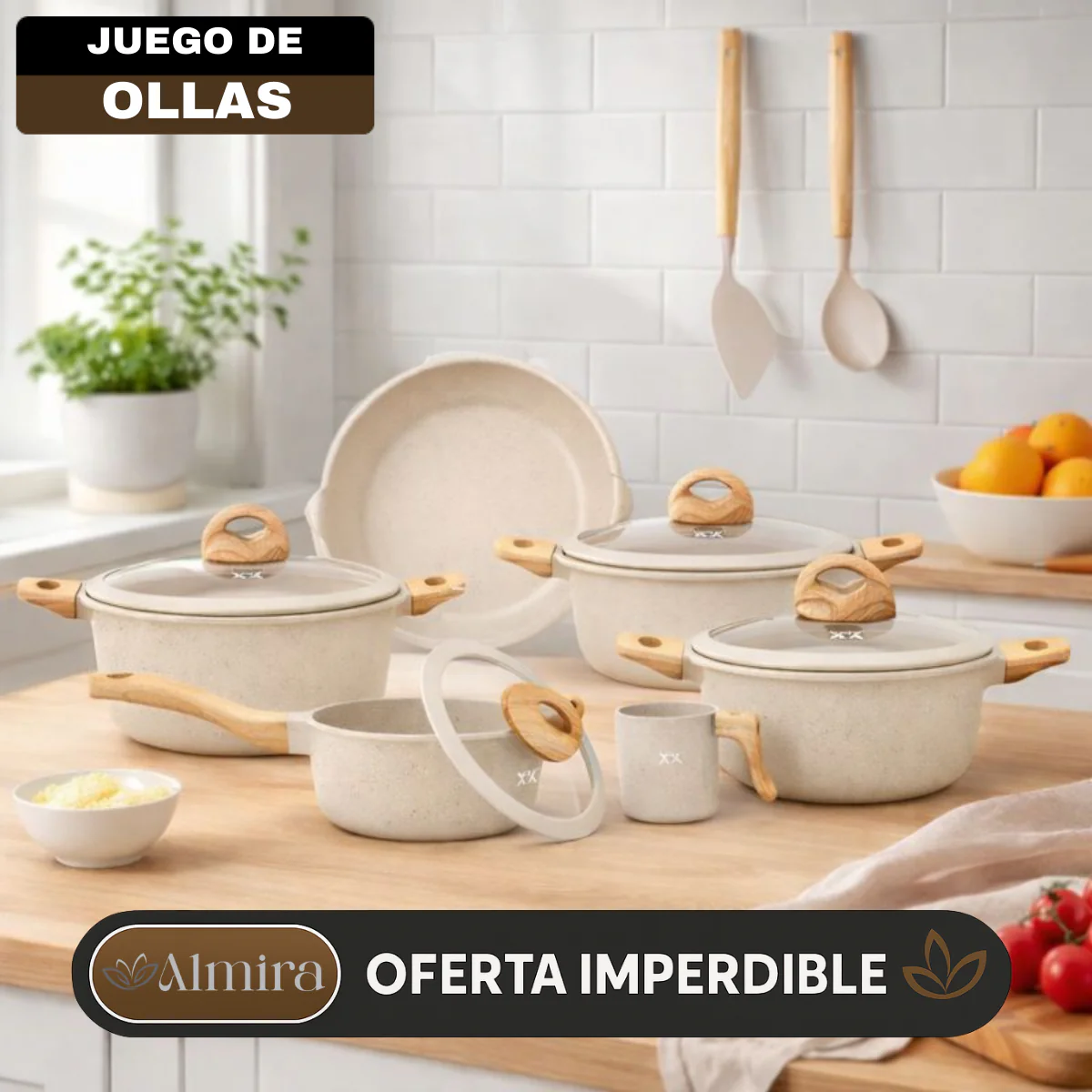 Juego de Ollas Imperial™ en Cerámica Premium con Tapas de Vidrio Templado - Image 2