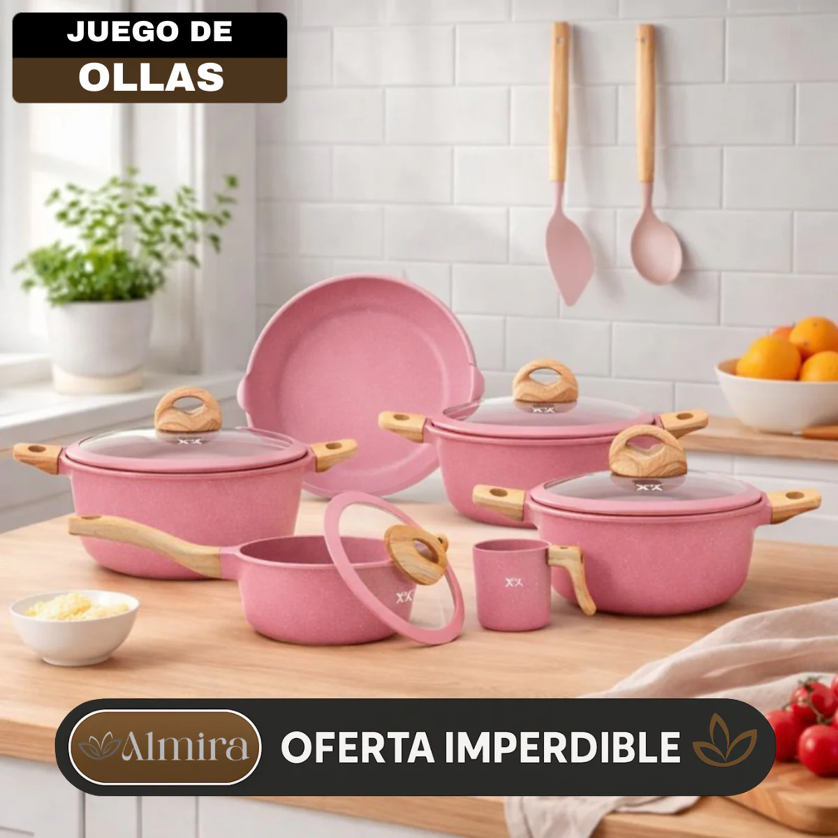 Juego de Ollas Imperial™ en Cerámica Premium con Tapas de Vidrio Templado - Image 4