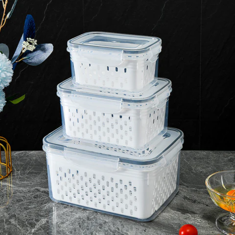 Kit con 10 Recipientes Herméticos con Escurridor Inteligente (Moderno e innovador para tu cocina) - Image 9