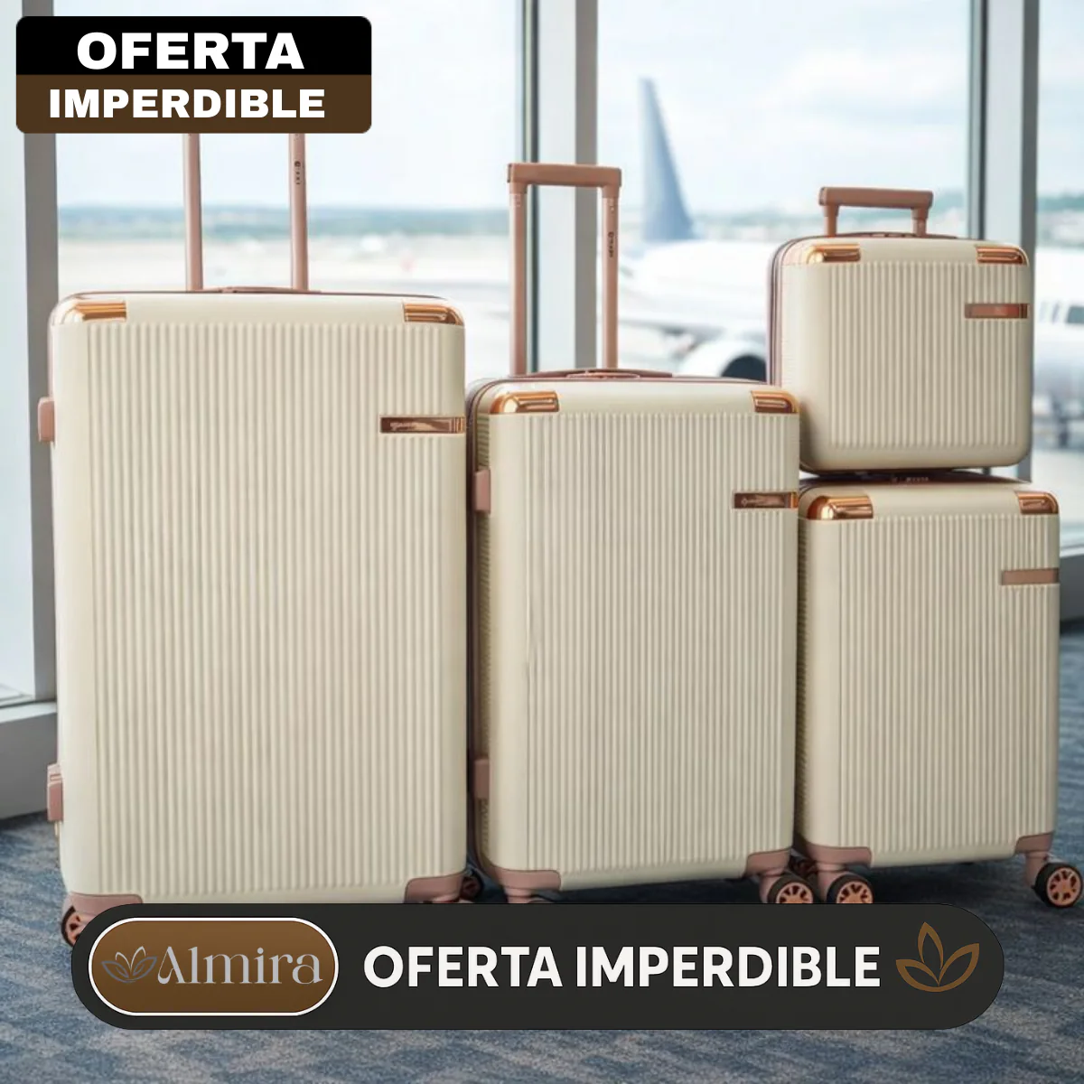 Kit de 4 Valijas Milano™ en ABS Reforzado con Giro 360° y Diseño Antirrayado - Image 3
