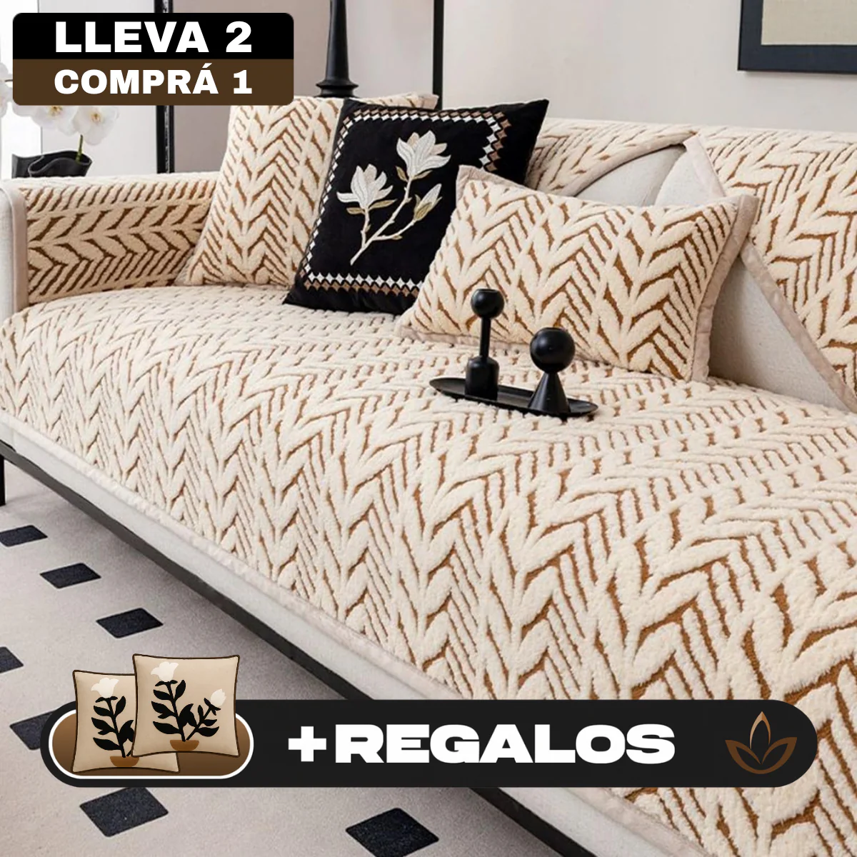 [Llevá 2 Pagá 1] Funda para Sofá Aurora (¡Ligereza y Encanto que Transforman tu Sala!) + REGALO: 2 Almohadas Decorativas - Image 2