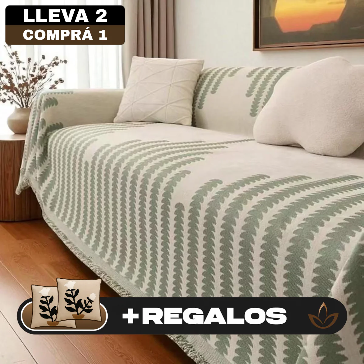[Llevá 2 Pagá 1] Funda para Sofá Bella de Algodón (Tu Sofá Renovado y Elegante) +REGALOS: 2 Fundas para Almohadones - Image 2