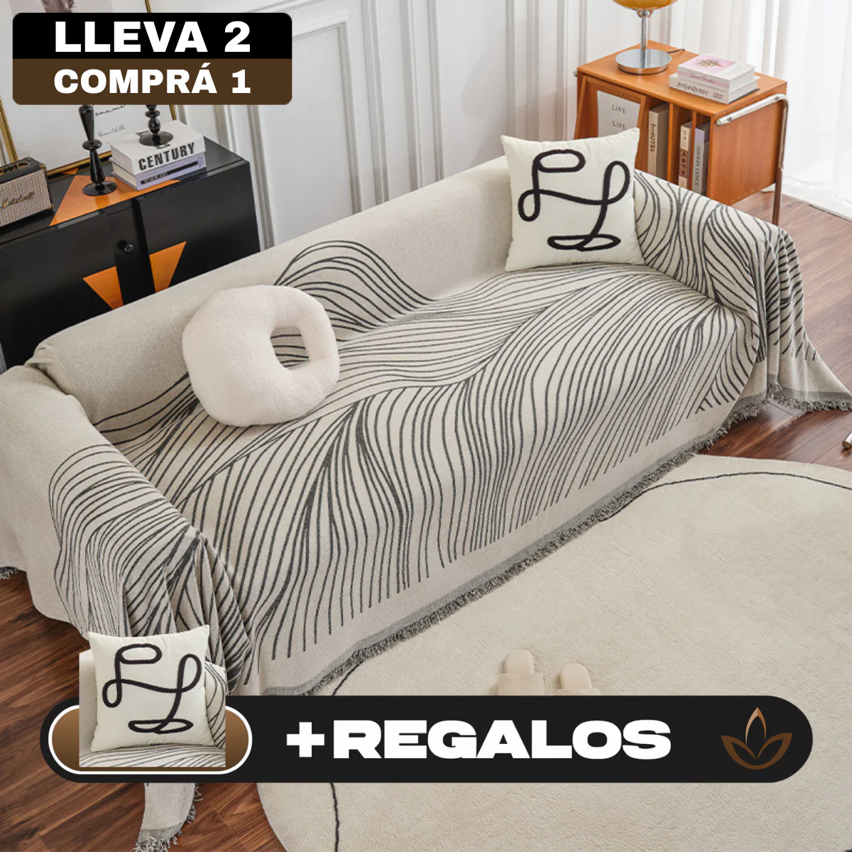 [¡Llevá 2 Pagá 1!] Funda para Sofá Clara(Calidad y Comodidad para tu Hogar) + 2 REGALOS: 2 Fundas para Almohadones - Image 2