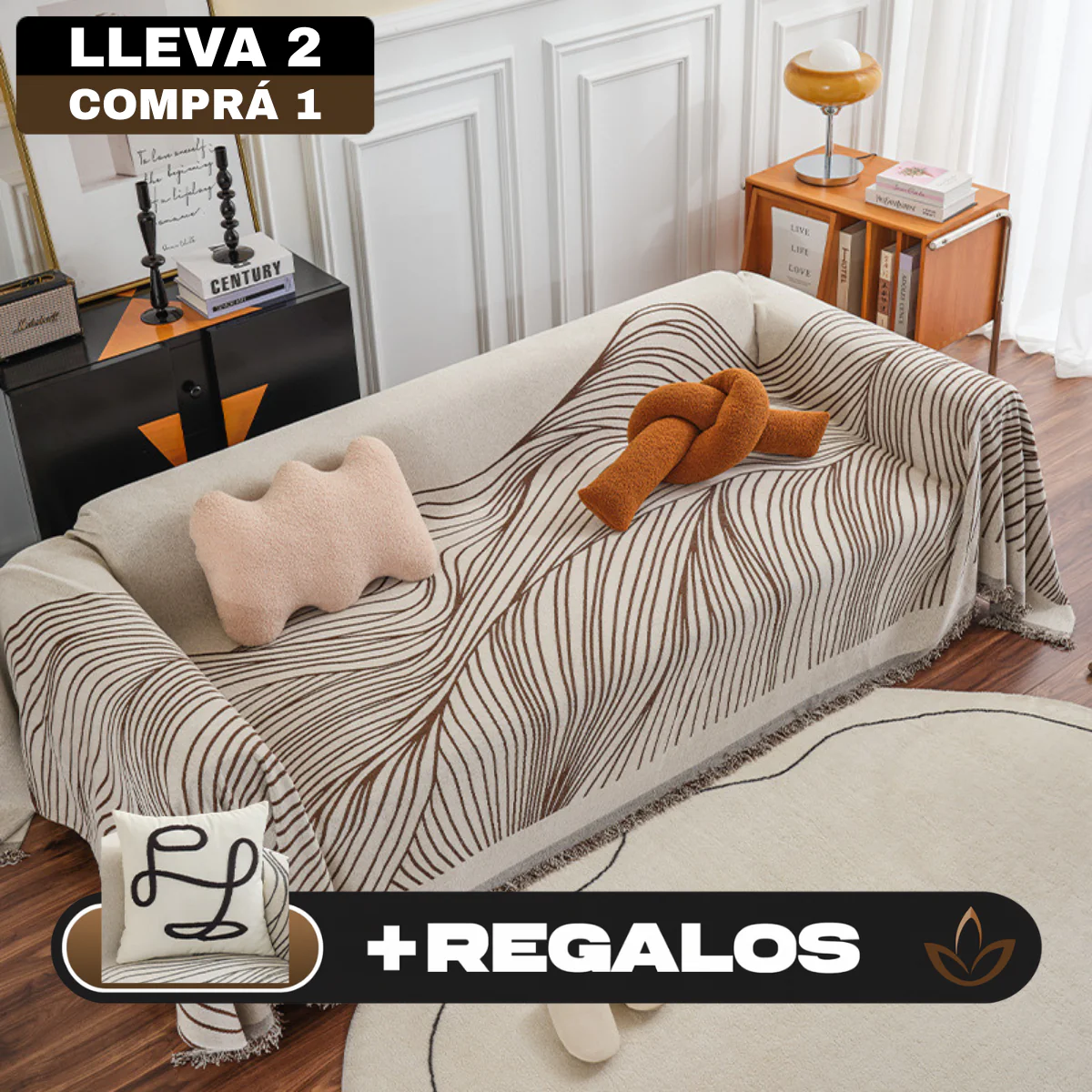[¡Llevá 2 Pagá 1!] Funda para Sofá Clara(Calidad y Comodidad para tu Hogar) + 2 REGALOS: 2 Fundas para Almohadones - Image 3