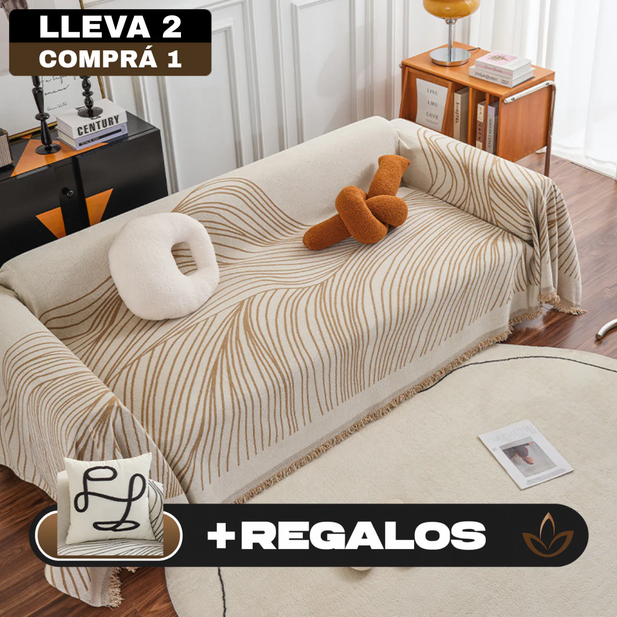 [¡Llevá 2 Pagá 1!] Funda para Sofá Clara(Calidad y Comodidad para tu Hogar) + 2 REGALOS: 2 Fundas para Almohadones - Image 4