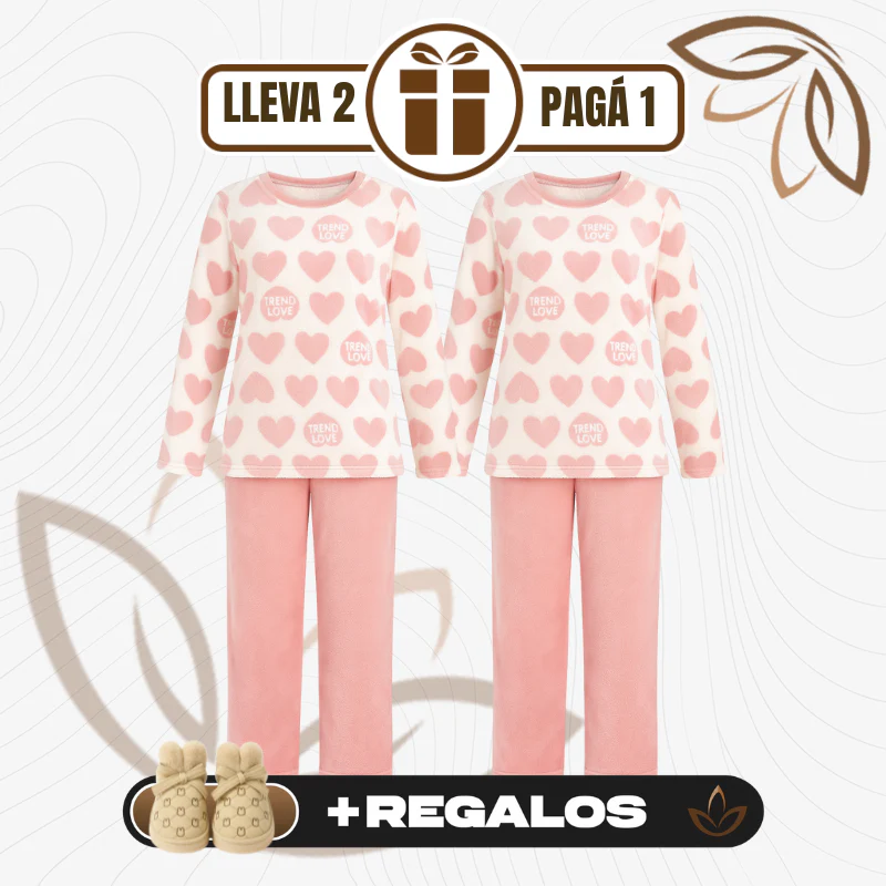 [Llevá 1 y Recibí 2] Pijama Femenino de Algodón y Poliéster (¡Comodidad para tus Noches de Sueño!) +REGALOS: Pantuflas - Image 2