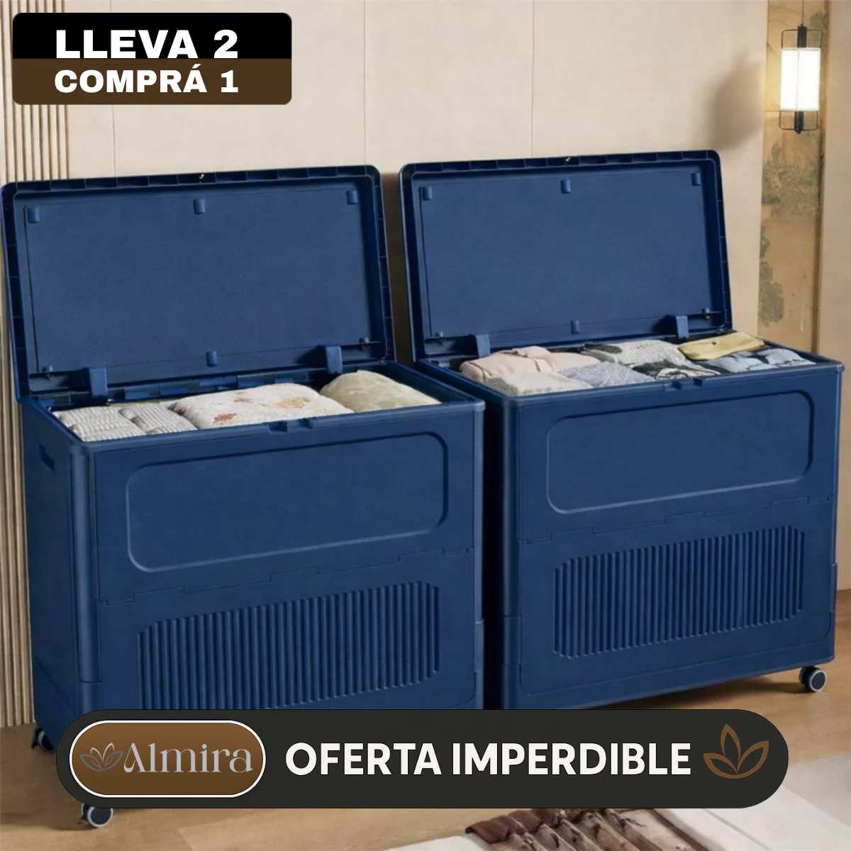 [Llevá 2 Pagá 1] Armario organizador portátil de gran capacidad de almacenamiento con rueditas - Image 2