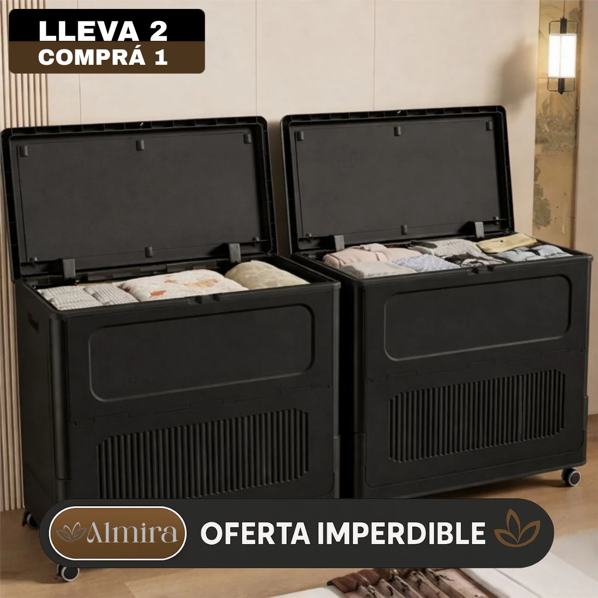 [Llevá 2 Pagá 1] Armario organizador portátil de gran capacidad de almacenamiento con rueditas - Image 4
