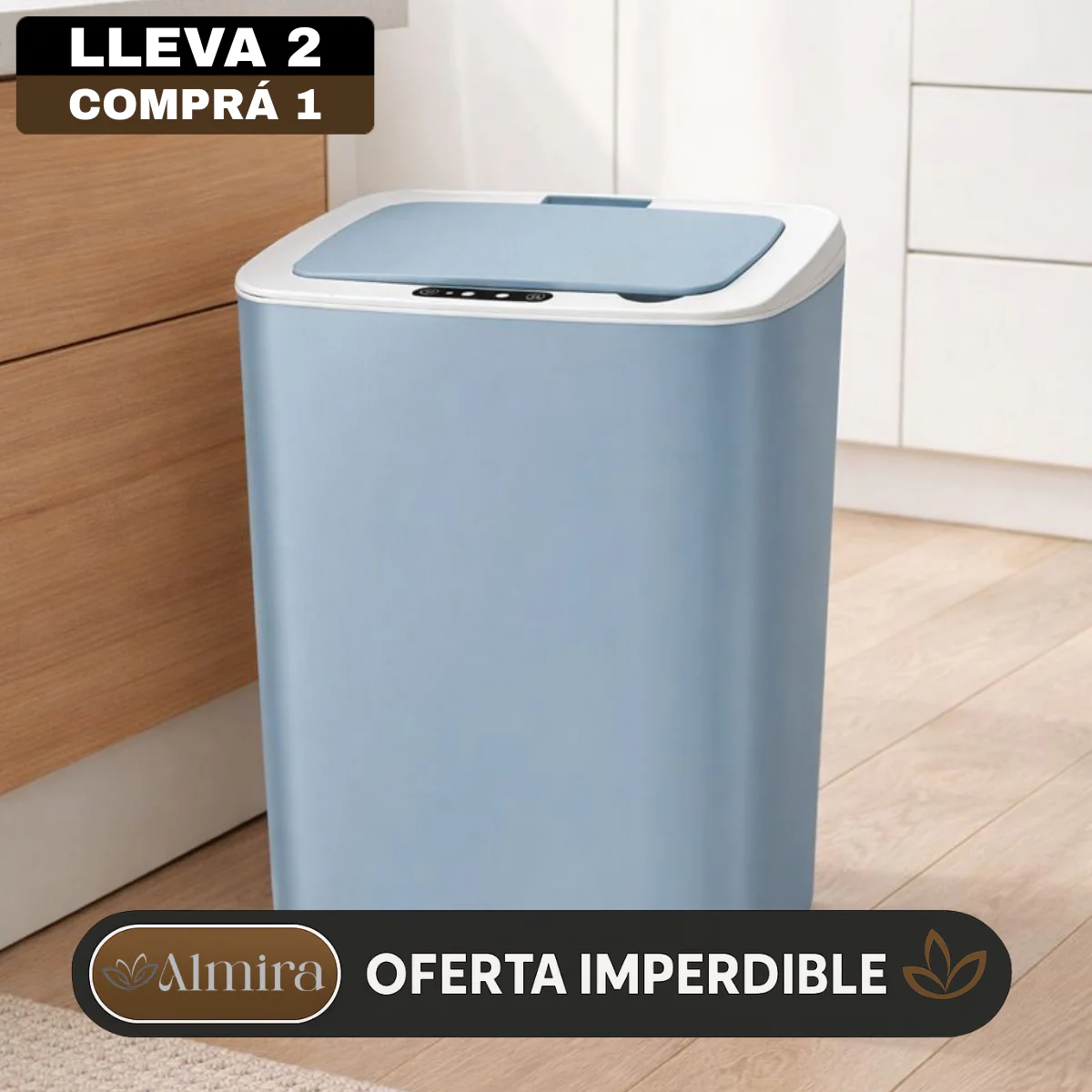[Llevá 2, Pagá 1] Cesto de Basura Smart Waste™ con Sensor Inteligente y Tapa Antiodor - Image 2