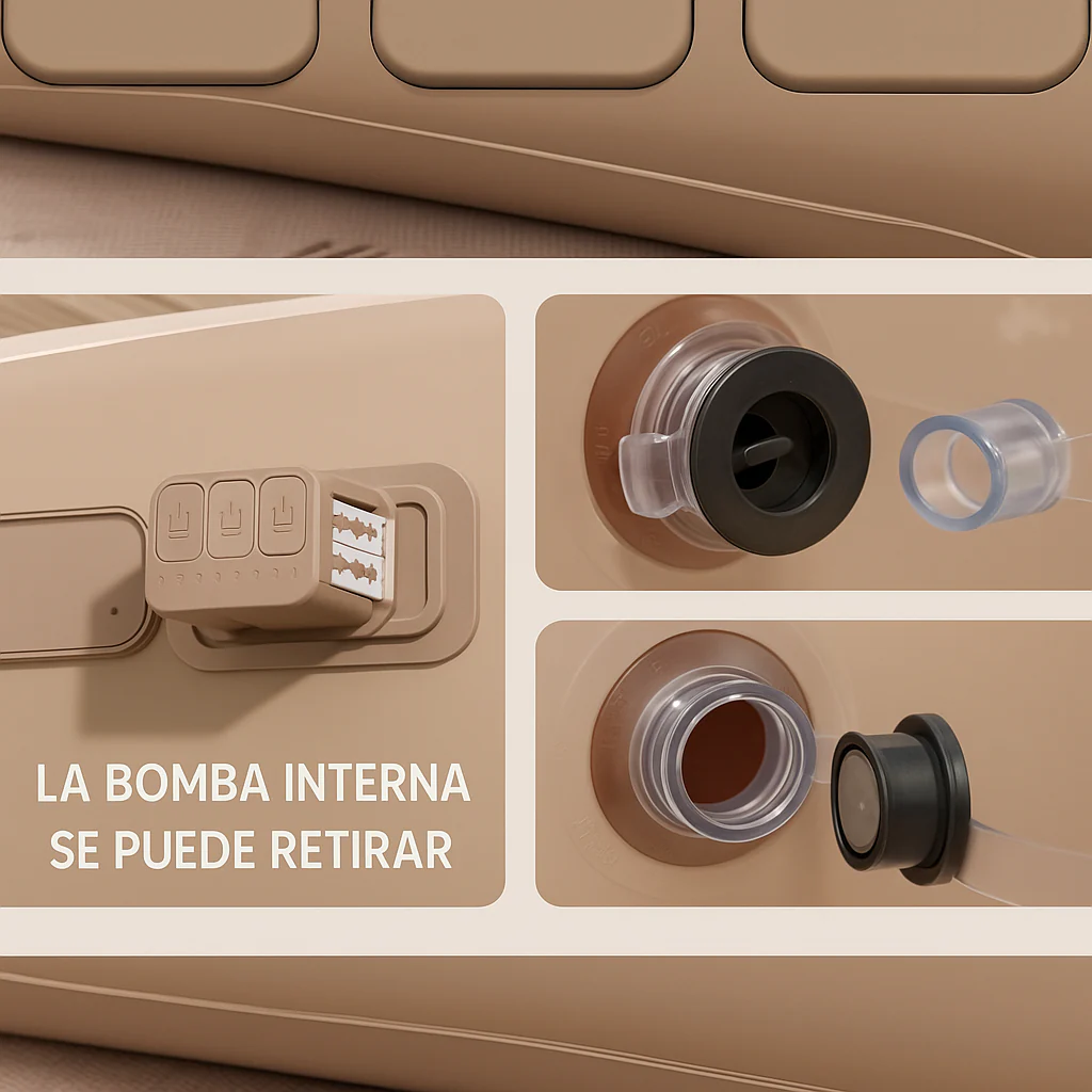 [Llevá 2 Pagá 1] Colchón Portátil de Una Plaza con Triple Revestimiento y Antidesgarro +REGALO: Bomba de Aire Eléctrica - Image 5