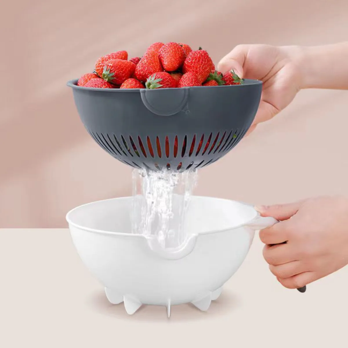 [Llevá 2 Pagá 1] Cortador de Verduras Multifuncional con Cuchillas de Acero Inoxidable y Escurridor Incorporado - Image 3
