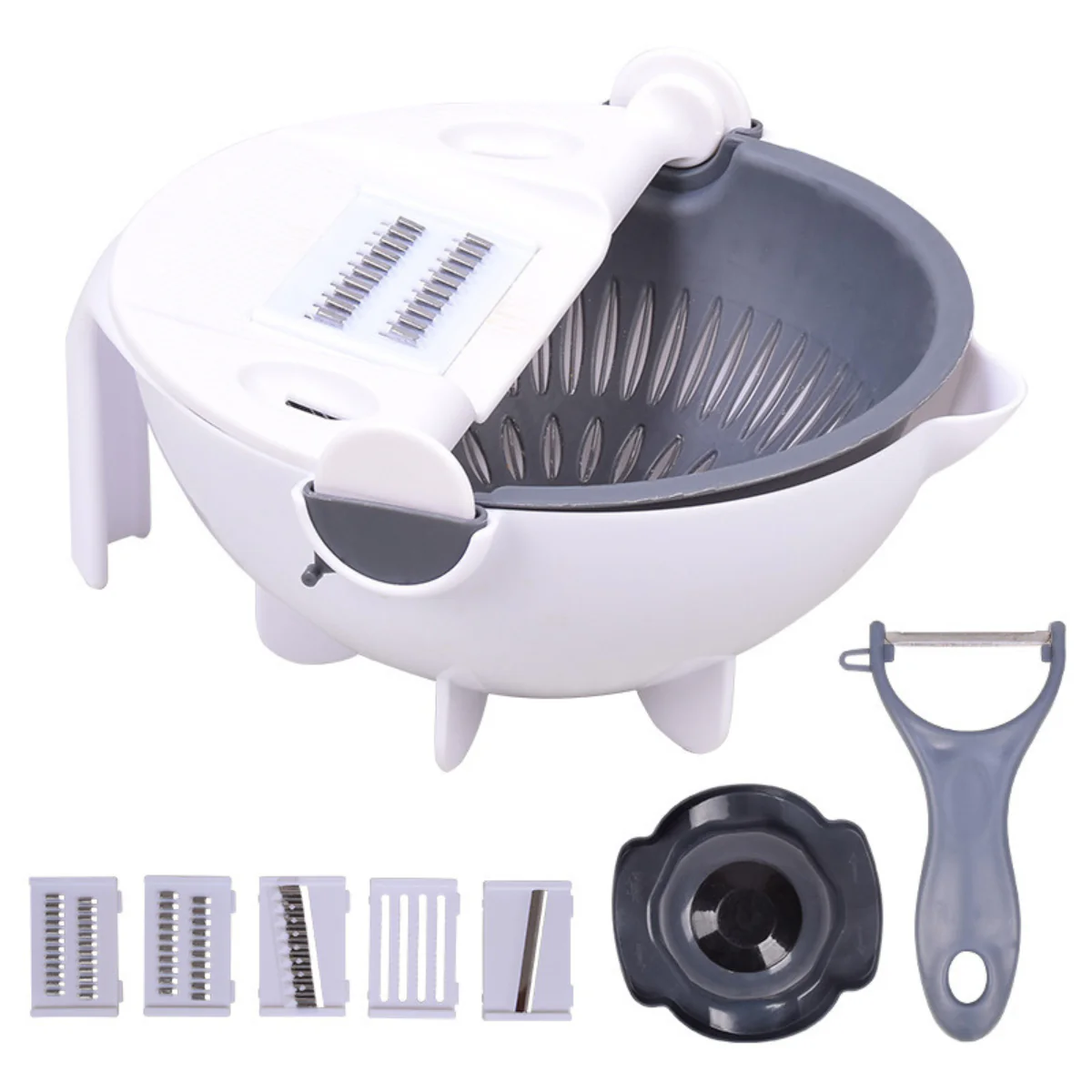 [Llevá 2 Pagá 1] Cortador de Verduras Multifuncional con Cuchillas de Acero Inoxidable y Escurridor Incorporado - Image 5