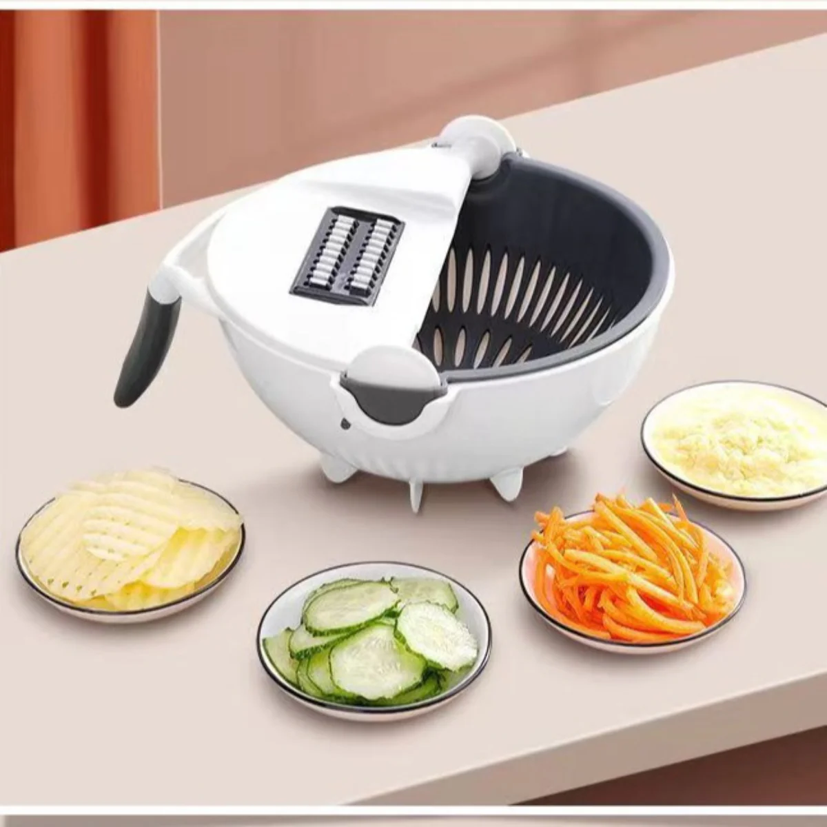 [Llevá 2 Pagá 1] Cortador de Verduras Multifuncional con Cuchillas de Acero Inoxidable y Escurridor Incorporado - Image 6