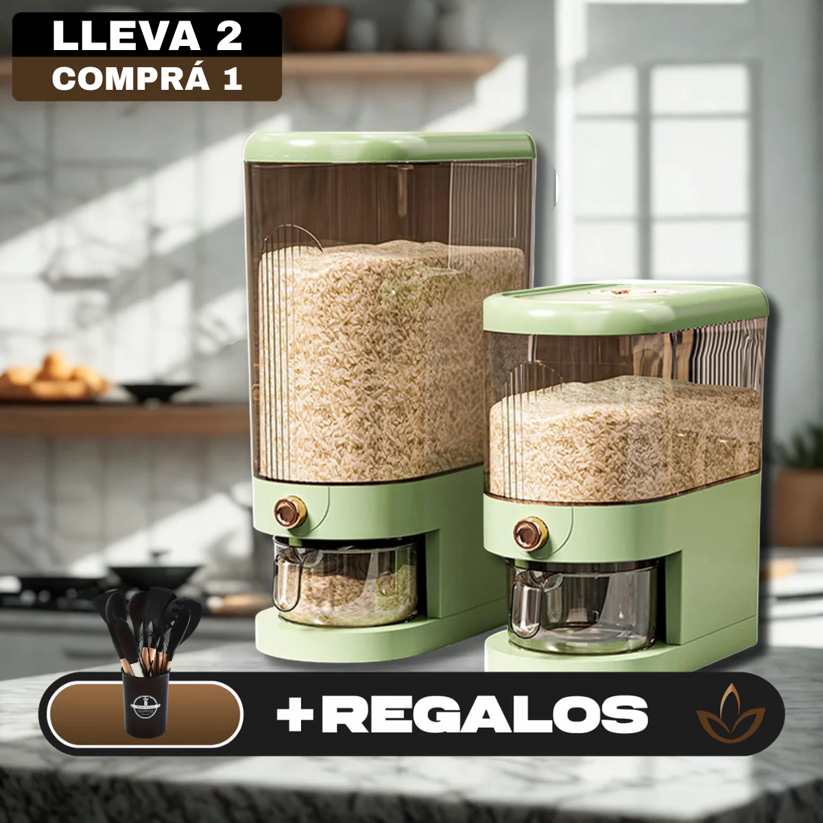 [Llevá 2 Pagá 1] Dispenser Organizador de Cocina Multifuncional con Medidor + REGALO: Kit de Utensilios de Cocina - Image 2