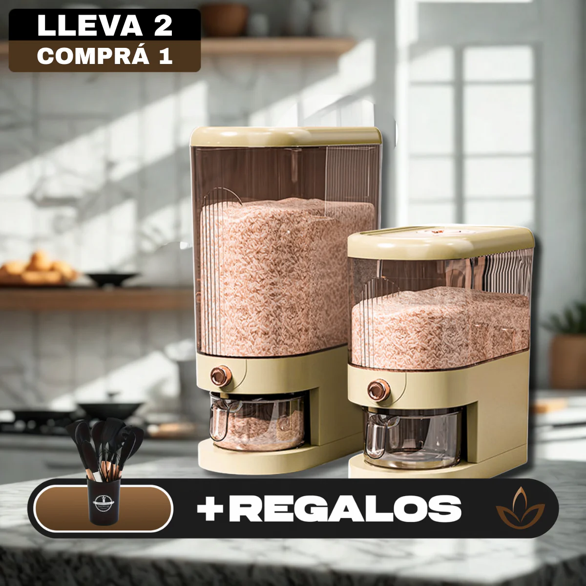 [Llevá 2 Pagá 1] Dispenser Organizador de Cocina Multifuncional con Medidor + REGALO: Kit de Utensilios de Cocina - Image 3