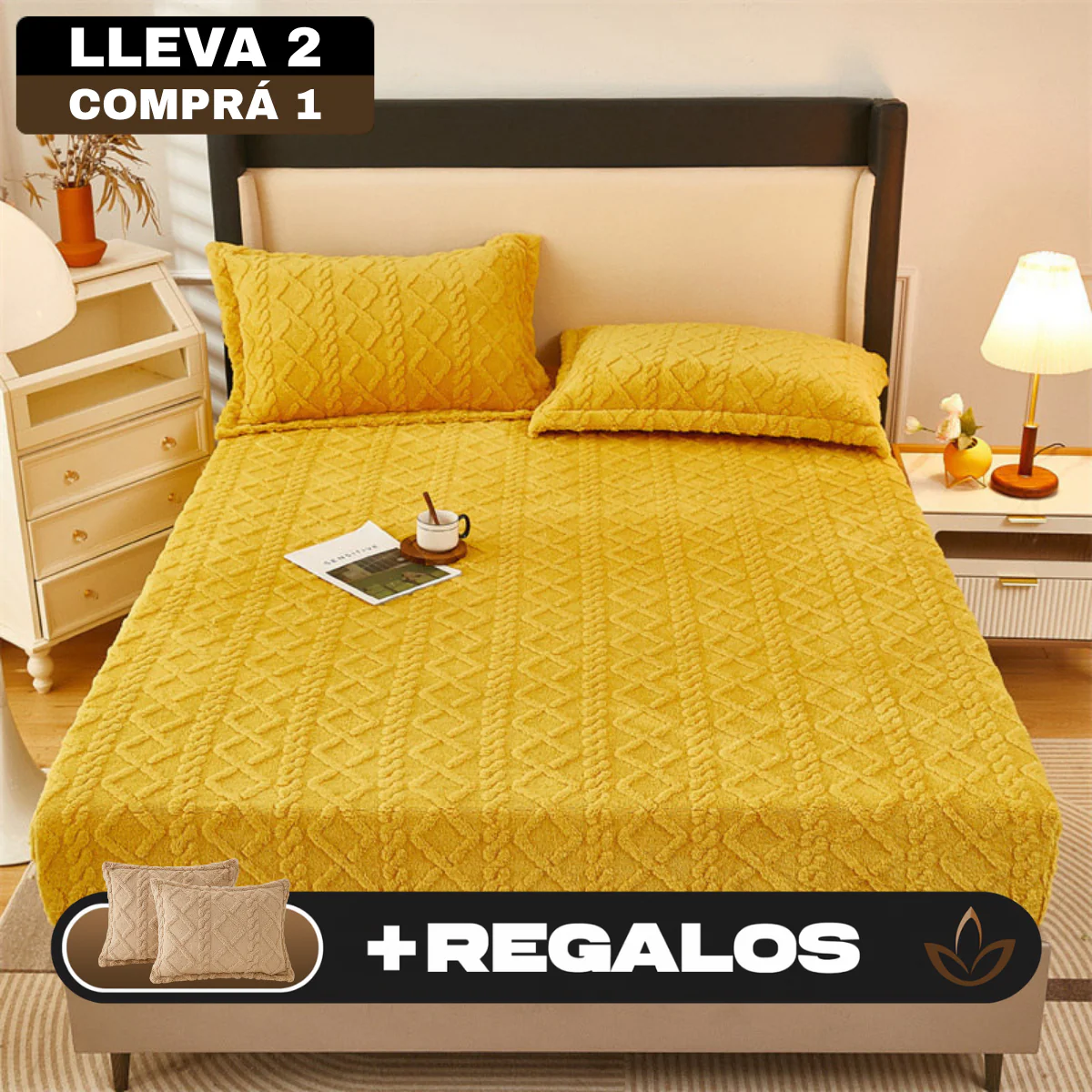 [Llevá 2 Pagá 1] Edredón en Lana Suave con Diseño en Relieve + REGALOS: 2 Fundas para Almohadas - Image 2