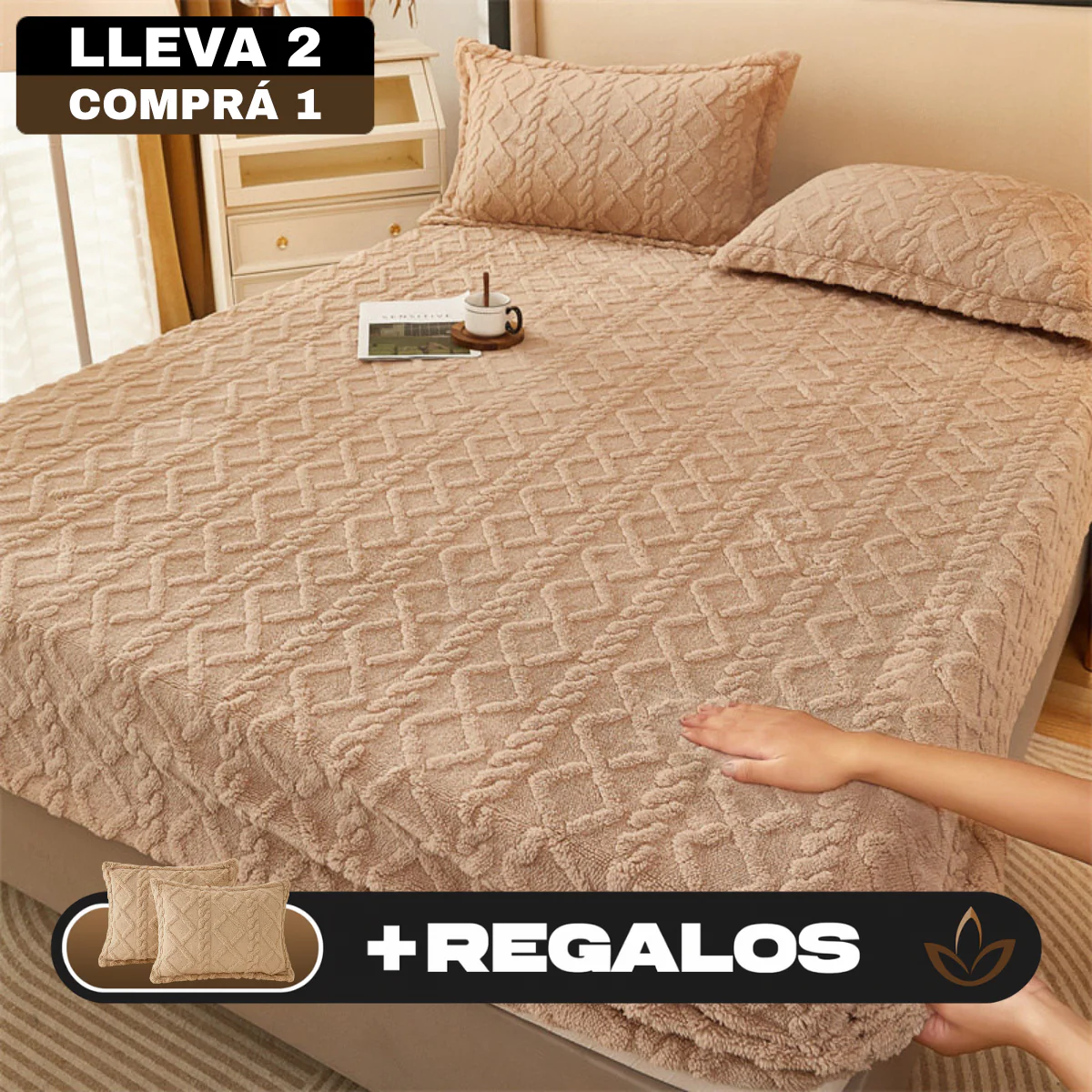 [Llevá 2 Pagá 1] Edredón en Lana Suave con Diseño en Relieve + REGALOS: 2 Fundas para Almohadas - Image 3