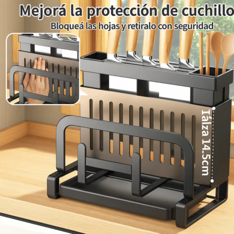 [Llevá 2 Pagá 1] Escurridor Inteligente Multifuncional en Acero Inoxidable con Gran Capacidad y Diseño Moderno + REGALO: Kit de Utensilios - Image 6
