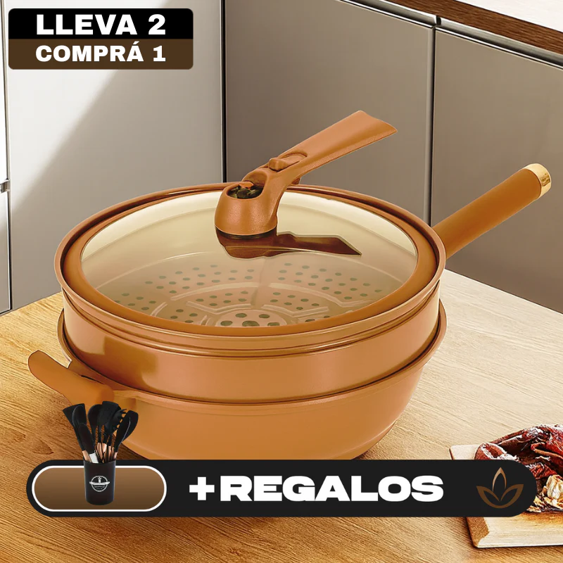 [Llevá 2 Pagá 1] Frigideira Multifuncional en Cerámica y a Prueba de Explosiones +REGALO: Kit de Utensilios - Image 2