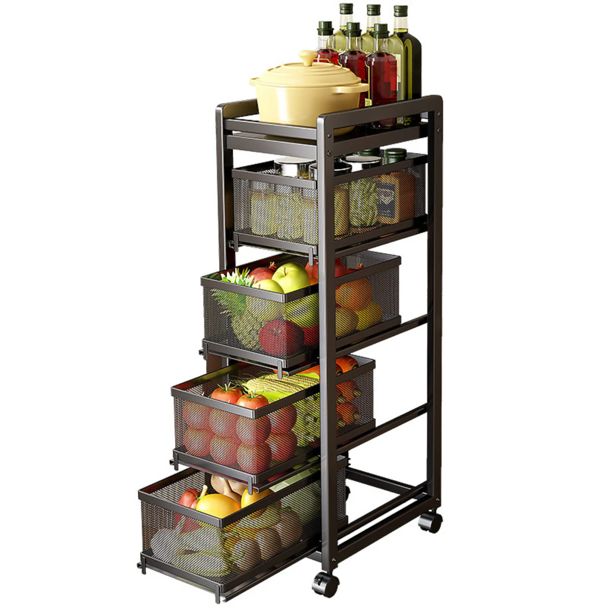 [Llevá 2 Pagá 1] Frutera y Organizador SmartRack con Rueditas (Almacenamiento Inteligente y Diseño Sofisticado!) - Image 3
