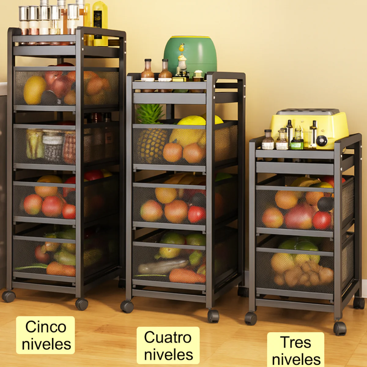 [Llevá 2 Pagá 1] Frutera y Organizador SmartRack con Rueditas (Almacenamiento Inteligente y Diseño Sofisticado!) - Image 5