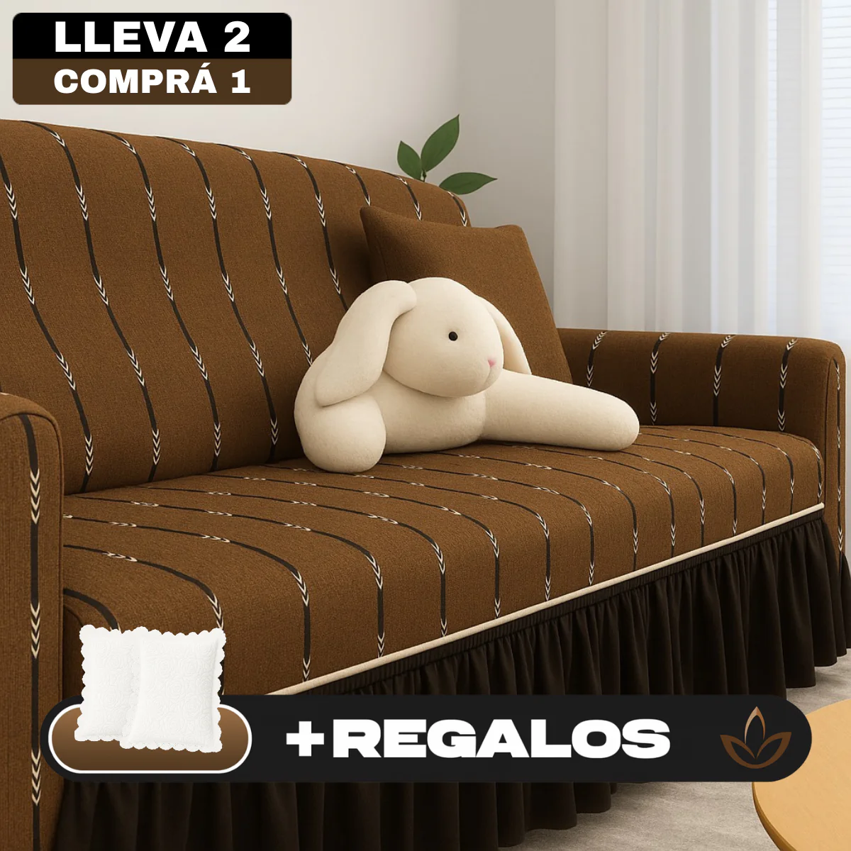 [Llevá 2 Pagá 1] Funda para Sofá Olivia Completa en Algodón +2 Regalos: Fundas para Almohadones - Image 3