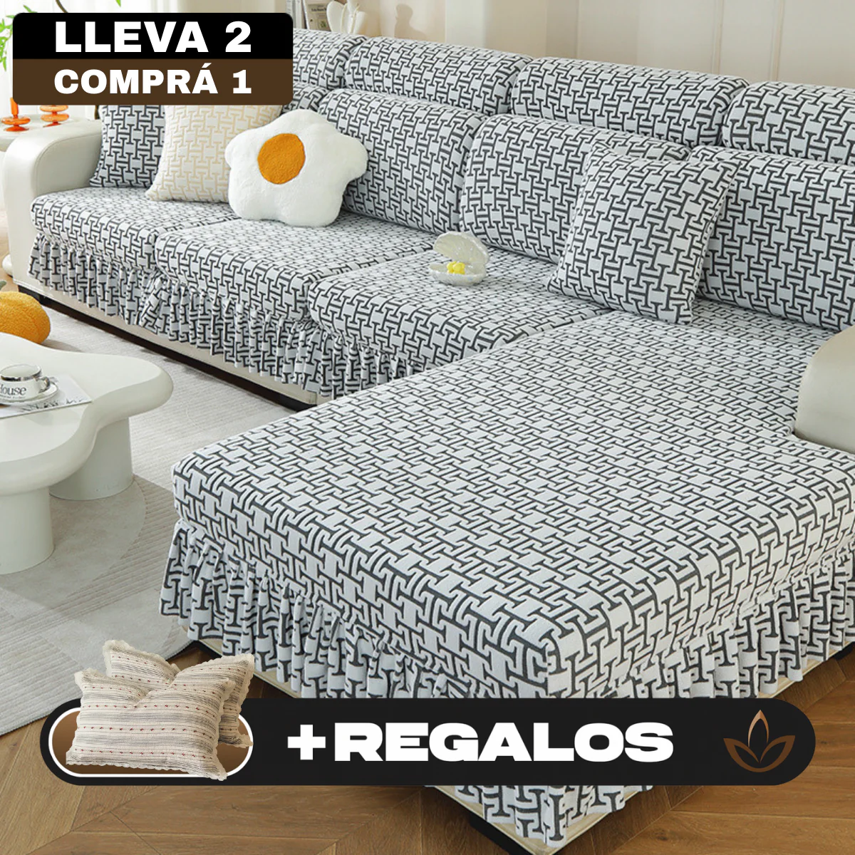[Llevá 2 Pagá 1] Funda para Sofá Milano en Poliéster y Elastano (¡Estilo, Protección y Confort Instantáneo!) +2 Fundas de Almohadón de Regalo - Image 2