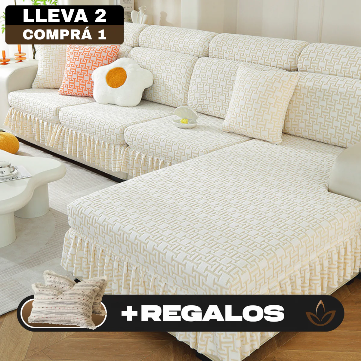 [Llevá 2 Pagá 1] Funda para Sofá Milano en Poliéster y Elastano (¡Estilo, Protección y Confort Instantáneo!) +2 Fundas de Almohadón de Regalo - Image 3