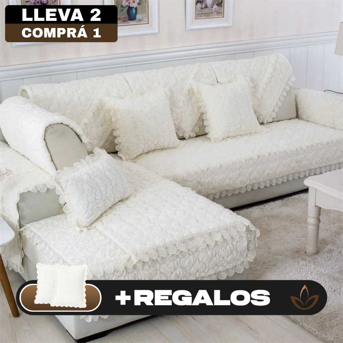[Llevá 2 Pagá 1] Funda para Sofá Rosane en Algodón (¡Charme Sutil!) +2 Regalos: Fundas para Almohadones - Image 2