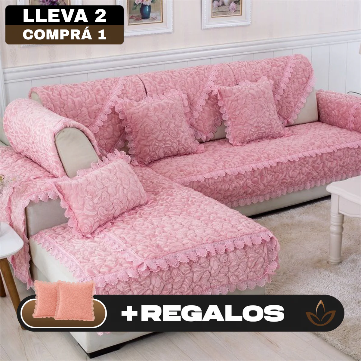 [Llevá 2 Pagá 1] Funda para Sofá Rosane en Algodón (¡Charme Sutil!) +2 Regalos: Fundas para Almohadones - Image 3