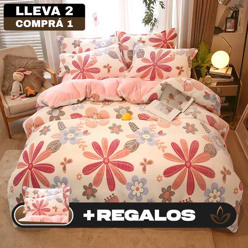 [Llevá 2 Pagá 1] Juego de Ropa de Cama en Algodón y Lana + REGALO: 2 Fundas para Almohada - Image 2