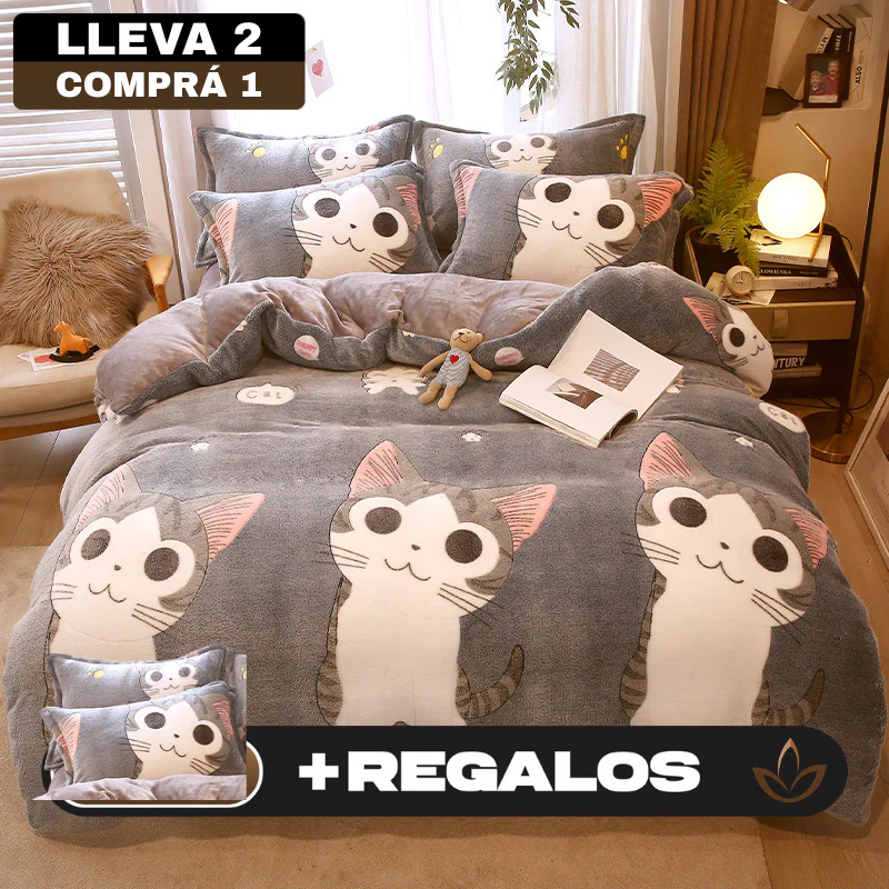 [Llevá 2 Pagá 1] Juego de Ropa de Cama en Algodón y Lana + REGALO: 2 Fundas para Almohada - Image 3