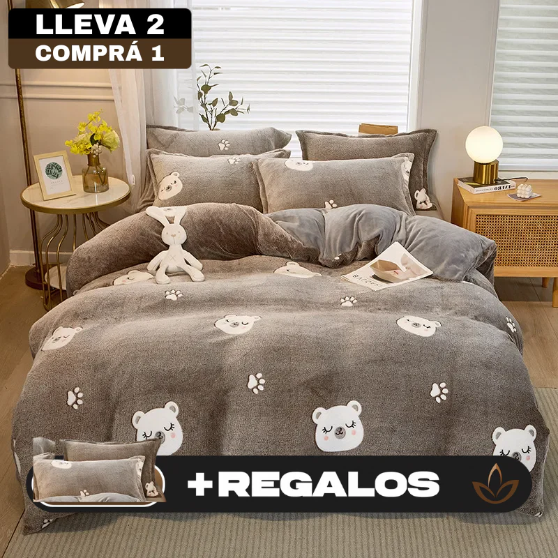[Llevá 2 Pagá 1] Juego de Ropa de Cama en Algodón y Lana + REGALO: 2 Fundas para Almohada - Image 4