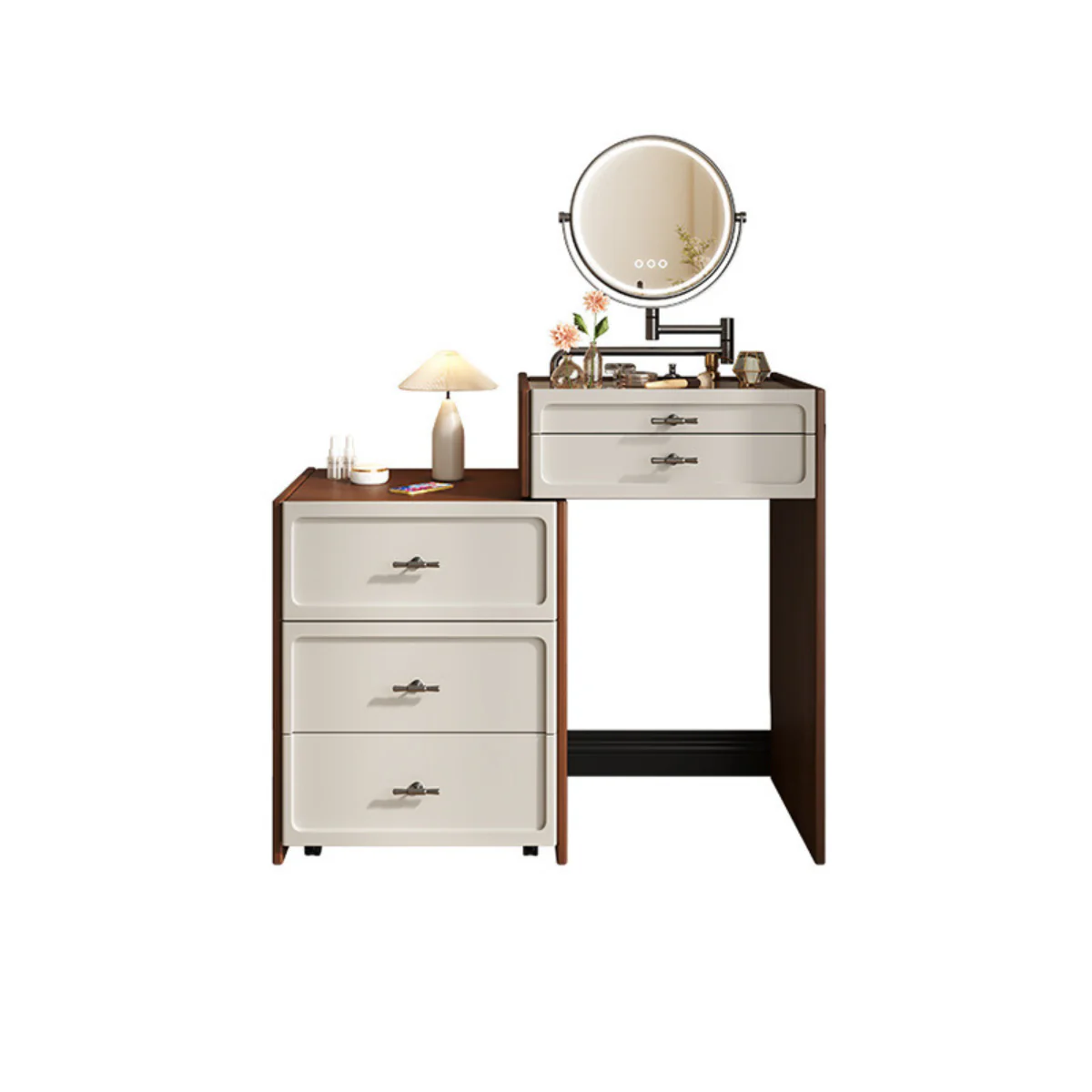 [Llevá 2 Pagá 1] Mesita Organizadora de Dormitorio de Madera con 4 Cajones y Compartimentos Inteligentes - Image 4
